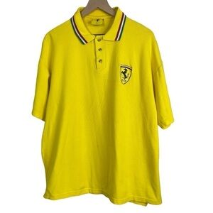 Vintage 1995 Ferrari Men’s Yellow Short Sleeve Polo Shirt